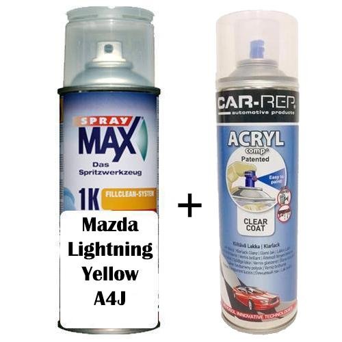 Auto Touch Up Paint Mazda Lighting Yellow A4J Plus 1k Clear Coat