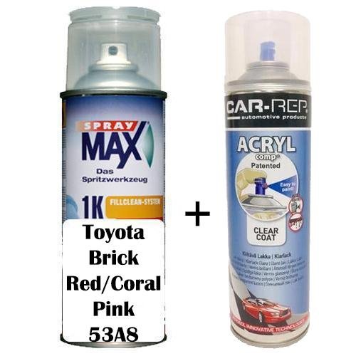 Auto Touch Up Paint for Toyota Brick Red/Coral Pink 53A8 Plus 1k Clear Coat