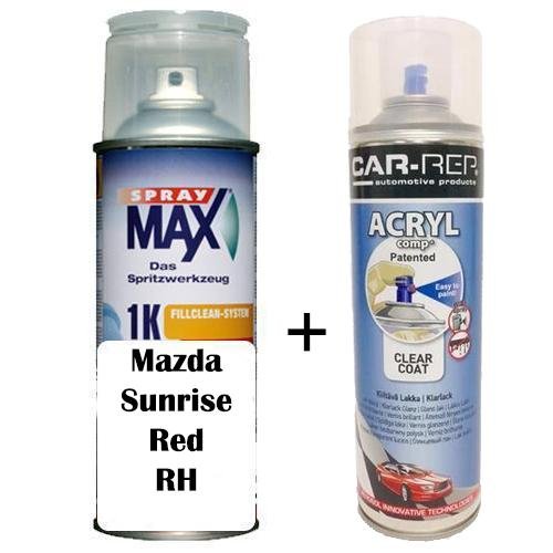 Auto Touch Up Paint Mazda Sunrise/Sunshine Red RH Plus 1k Clear Coat