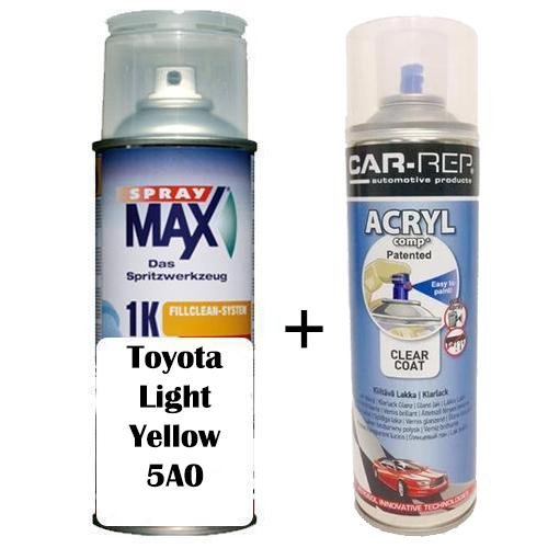 Auto Touch Up Paint for Toyota Light Yellow Code 5A0 Plus 1k Clear Coat