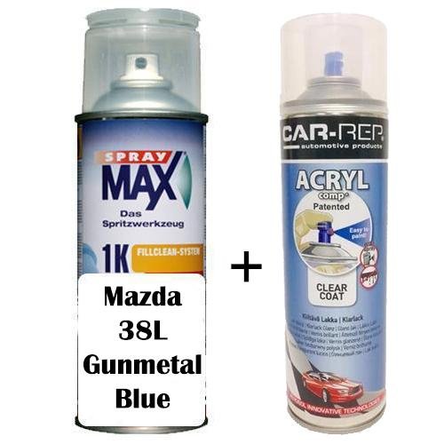 Auto Touch Up Paint Mazda 38L Gunmetal Blue Plus 1k Clear Coat