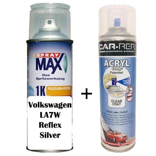 Auto Touch Up Paint Volkswagen Reflex Silver LA7W Plus 1k Clear Coat