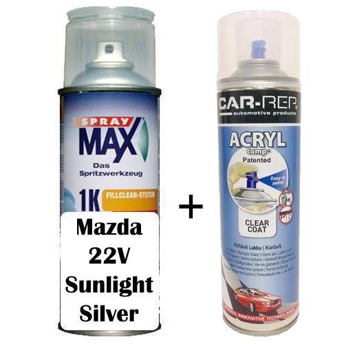 Auto Touch Up Paint Mazda 22V Sunlight Silver Plus 1k Clear Coat