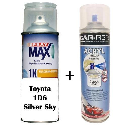 Auto Touch Up Paint for Toyota 1D6 Silver Sky Plus 1k Clear Coat