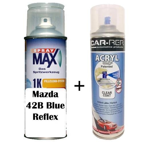 Auto Touch Up Paint Mazda 42B Blue Reflex Plus 1k Clear Coat