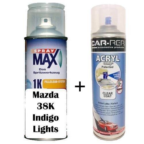Auto Touch Up Paint Mazda 38K Indigo Lights Plus 1k Clear Coat