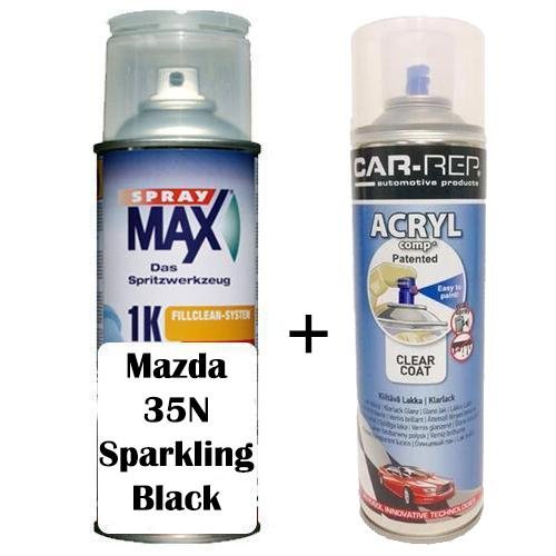 Auto Touch Up Paint Mazda 35N Sparkling Black Plus 1k Clear Coat
