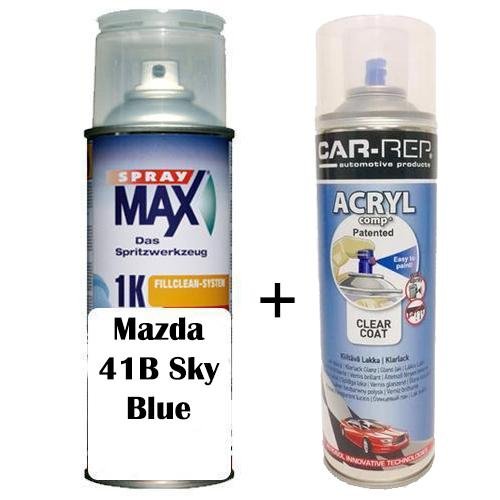 Auto Touch Up Paint Mazda 41B Sky Blue Plus 1k Clear Coat