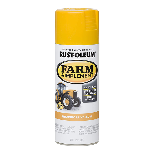 RUST-OLEUM Farm Equipment Spray Paint Transport Yellow 340g Aerosol