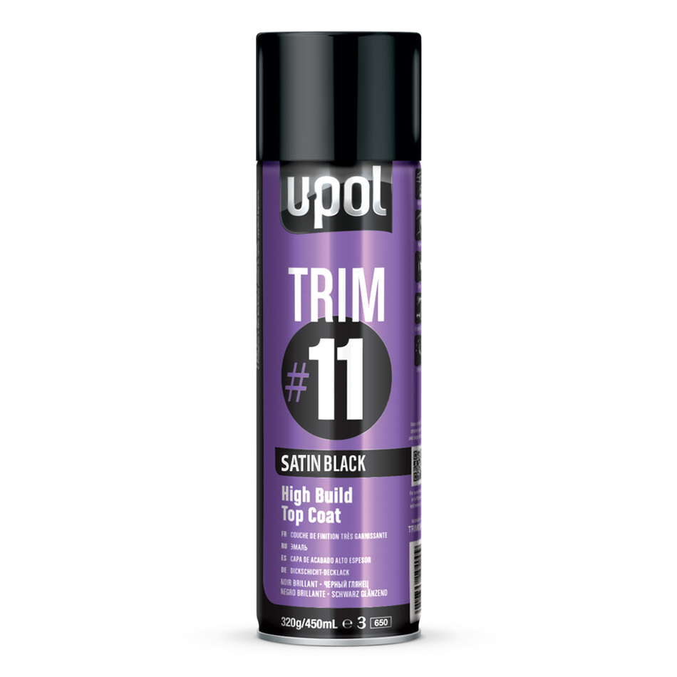U-POL Trim #11 High Build Top Coat 450ml Satin Black