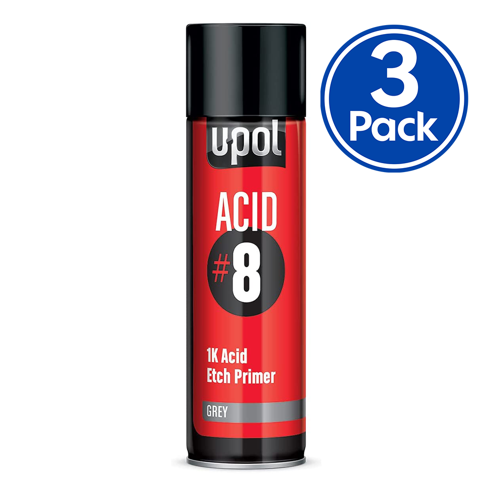 U-POL Acid #8 1K Acid Etch Primer 450ml x 3 Pack