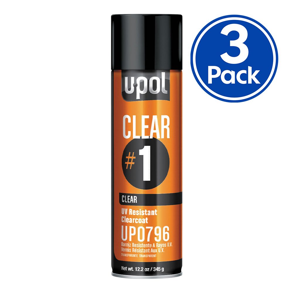 U-POL Clear #1 High Gloss UV-Resistant Clear Coat 450ml x 3 Pack