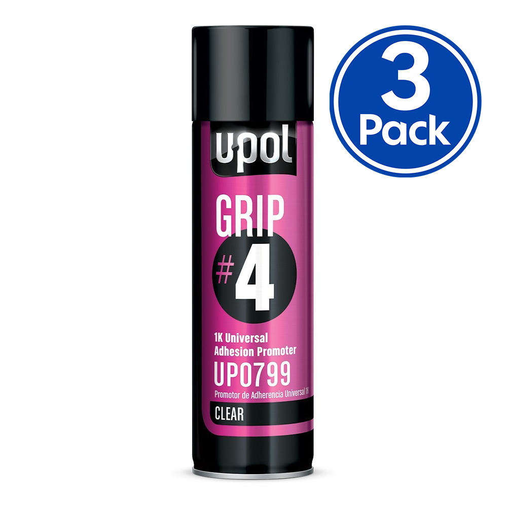 U-POL Grip #4 1K Universal Adhesion Promoter 450ml Clear x 3 Pack
