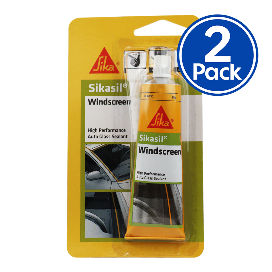 SIKA Sikasil Windscreen Automotive Bonding Glass Sealant 75gm Black x2